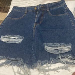Jean cut up shorts